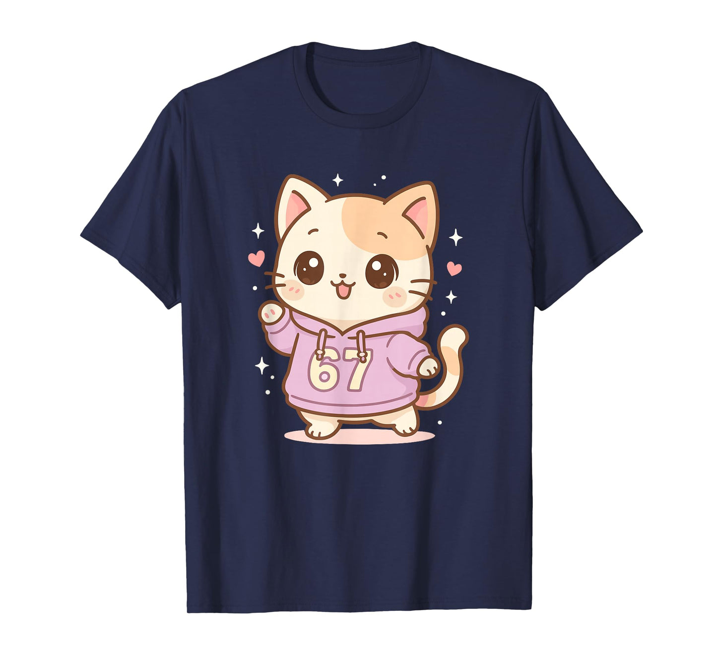 Cute Kawaii Cat 67 Meme T-Shirt