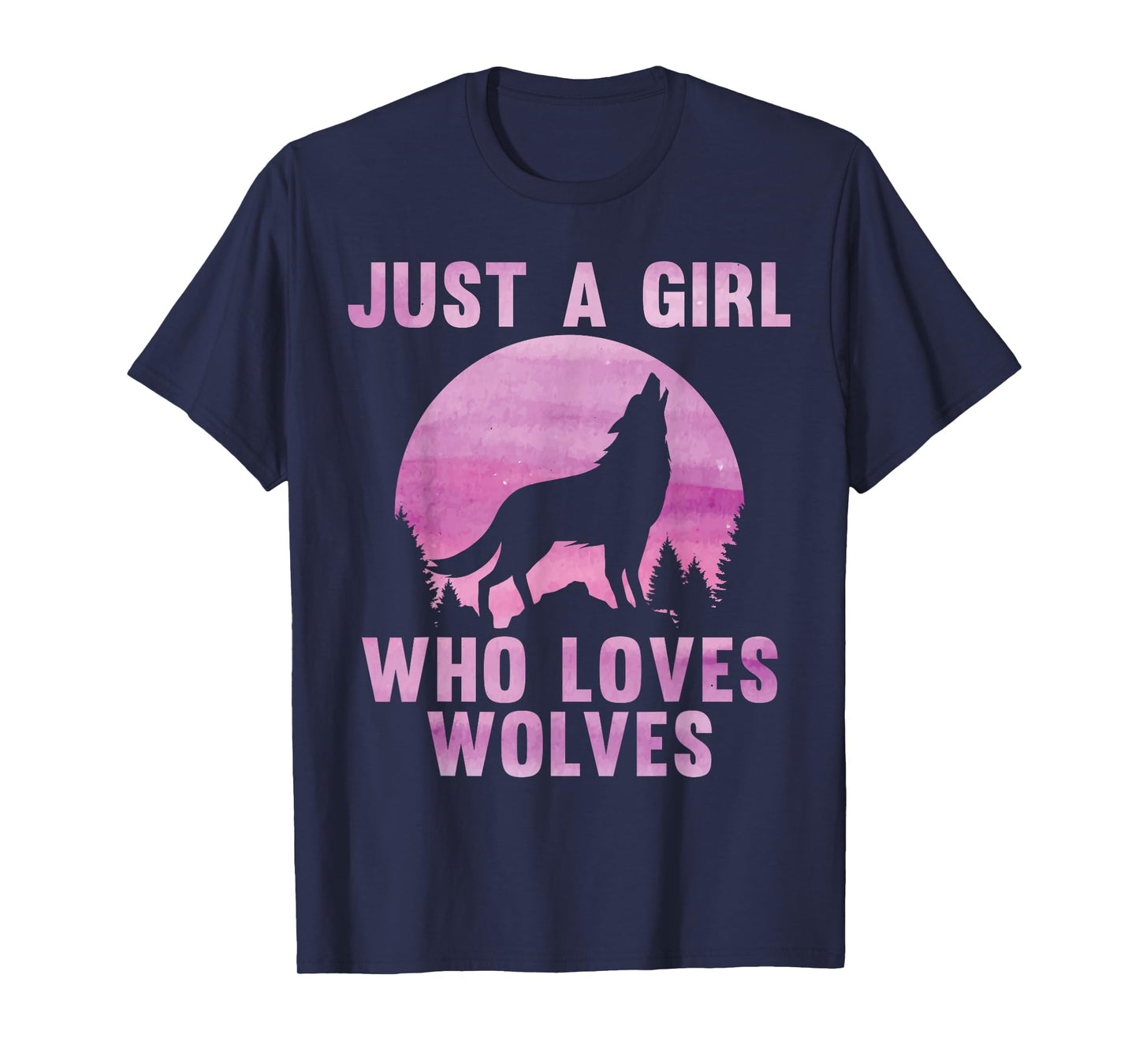 Cute Wolf Art for Women Girls Howling Wolves Wolf Lover T-Shirt