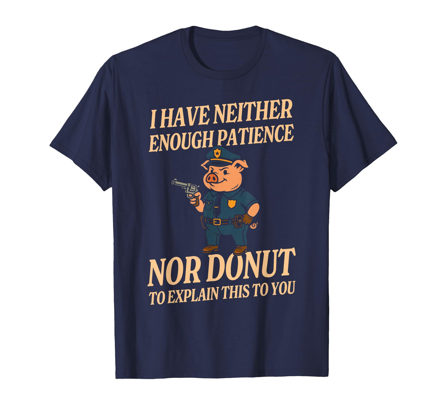 Pig Cop Donut Funny Police Officer T-Shirt
