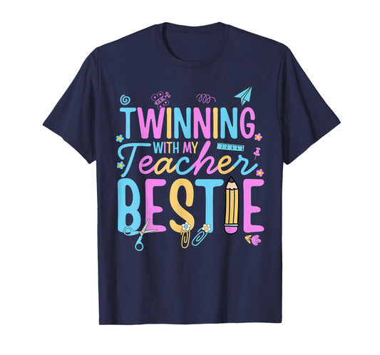 Twin Day Friends Teacher Twinning with My Bestie Matching T-Shirt