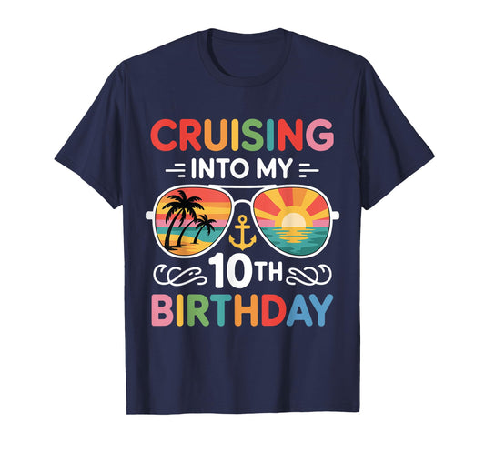 Cruise Vacation Trip Cruising Into My 10th Birthday Summer T-Shirt
