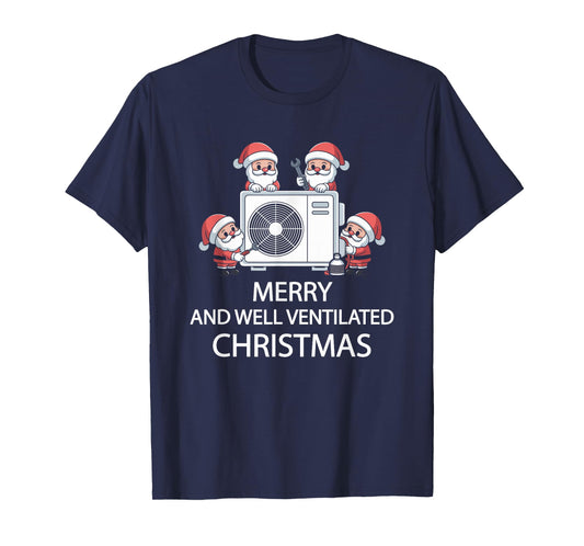 Funny HVAC Technician Santa Claus Costume Pre Christmas Time T-Shirt