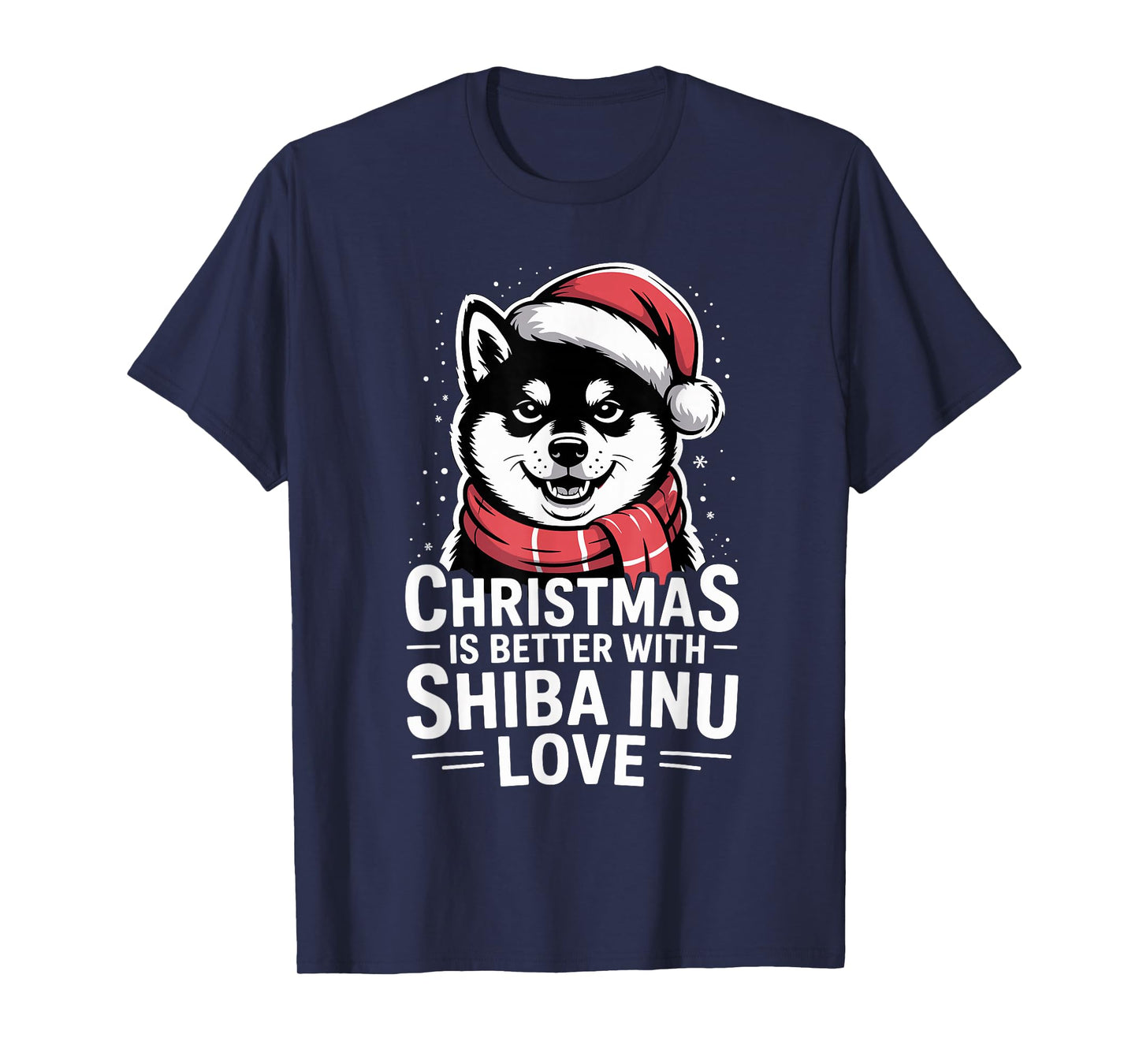 Cute Xmas Puppy Dog Christmas is Better with Shiba Inu Love T-Shirt