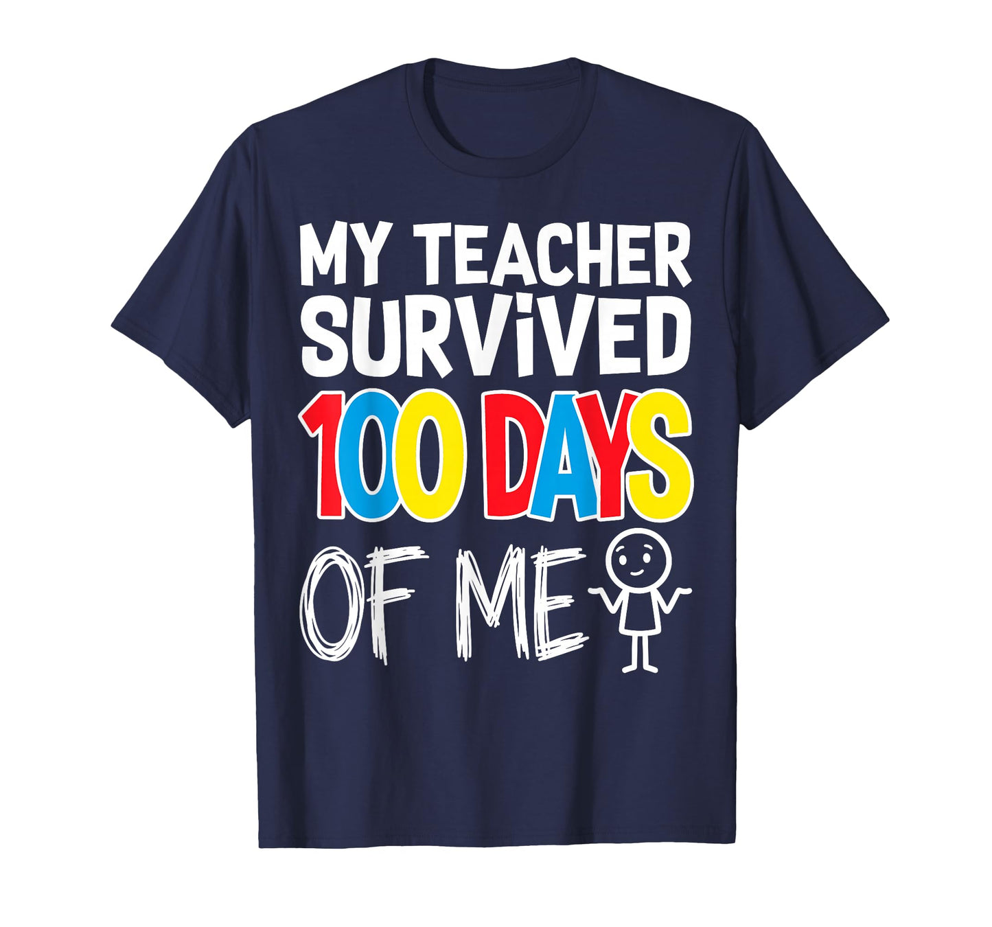 100 Days Colorful Primary Colors 100 Days of School T-Shirt