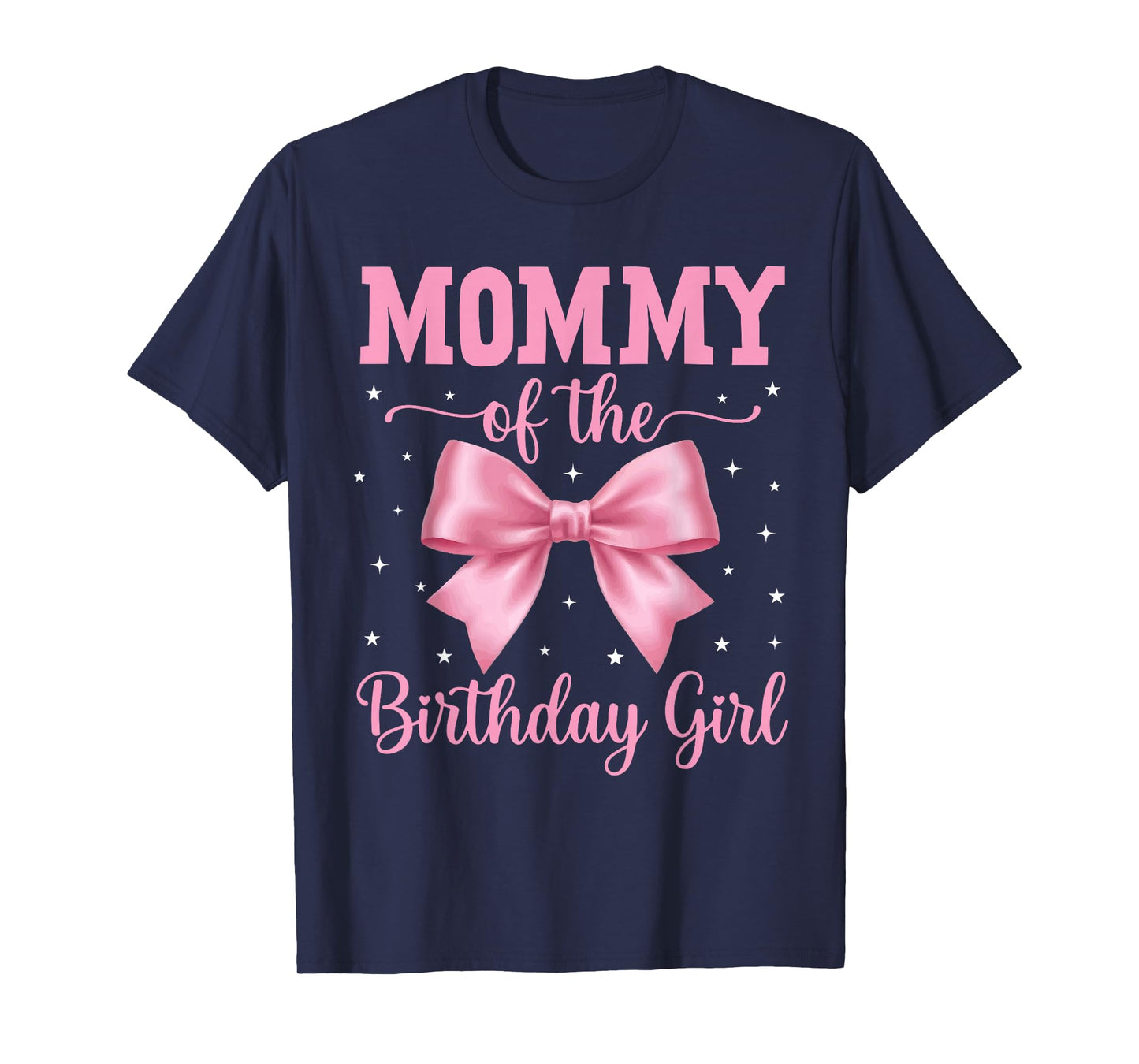 Mommy of Birthday Girl Coquette Bow Party Family Matching T-Shirt