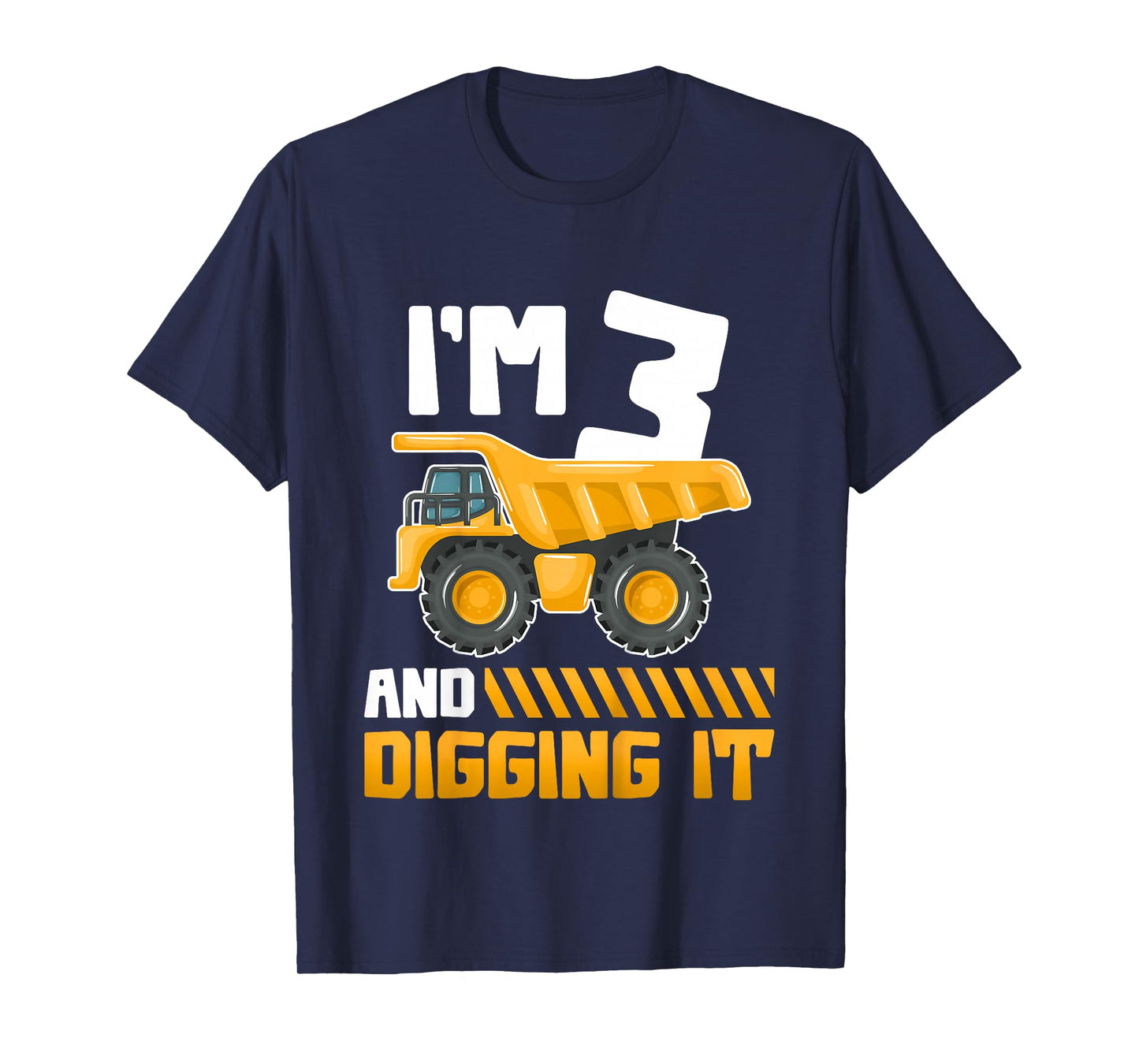 Three 3yr 3rd Birthday Construction Boys Girls 3 Years Old T-Shirt