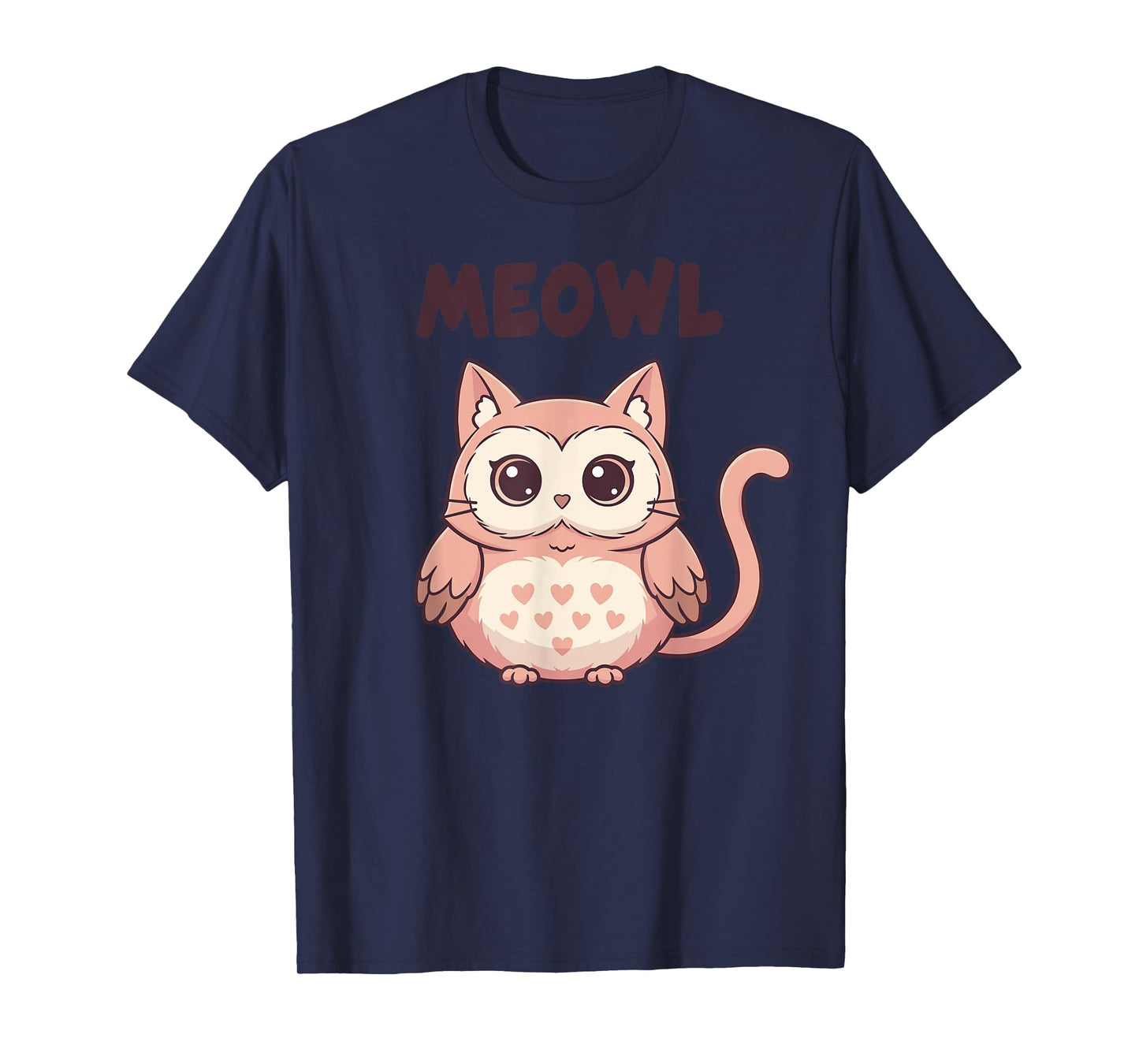 Funny Cat Meme Shirt Women Kids, Cute Owl Cat Meowl T-Shirt