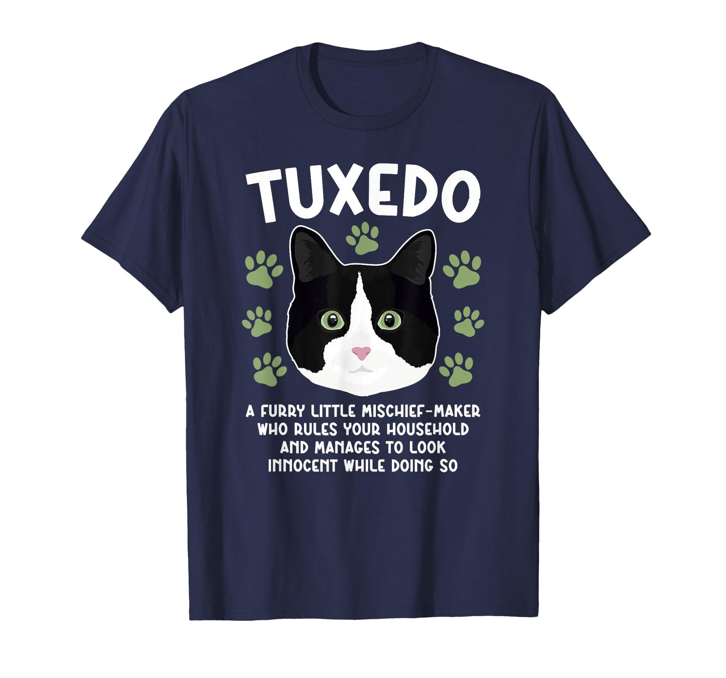 Tuxedo Cat Definition Tuxedo Cat Owner Tuxedo Cat Lover T-Shirt