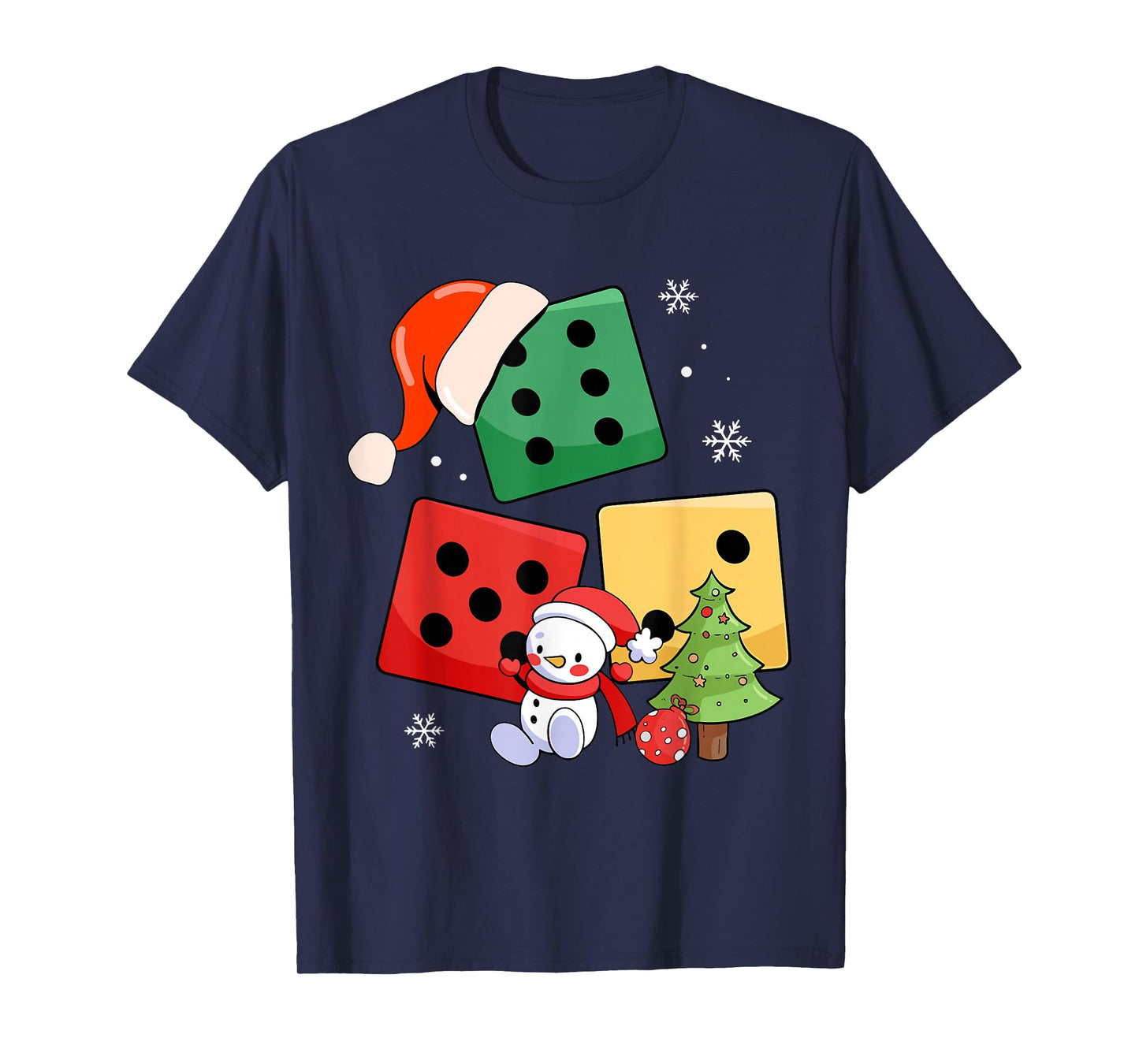 Six Seven Christmas Three Dice Santa Hat 67 Meme T-Shirt