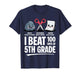 I Beat 100 Days of 5th Grade Rock Paper Scissor Kids 100th T-Shirt