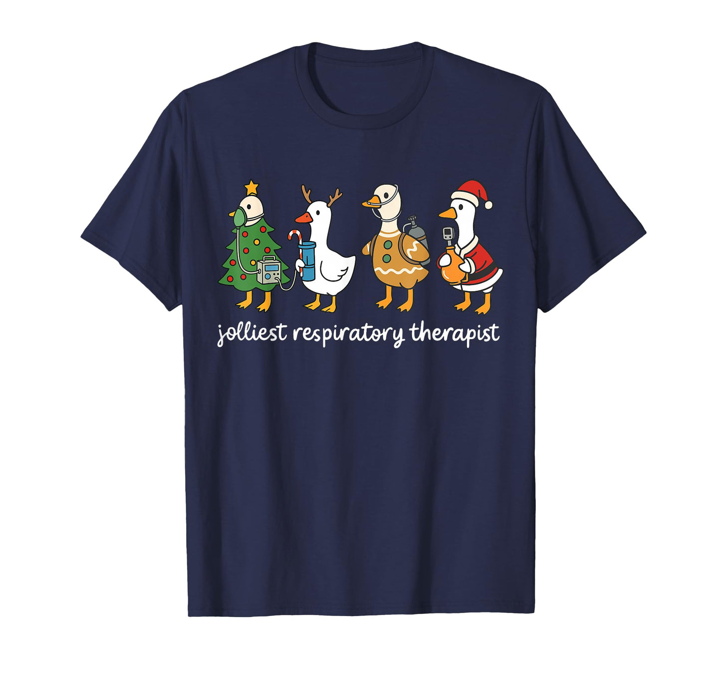 Jolliest Respiratory Therapist Peds RT Christmas Goose T-Shirt