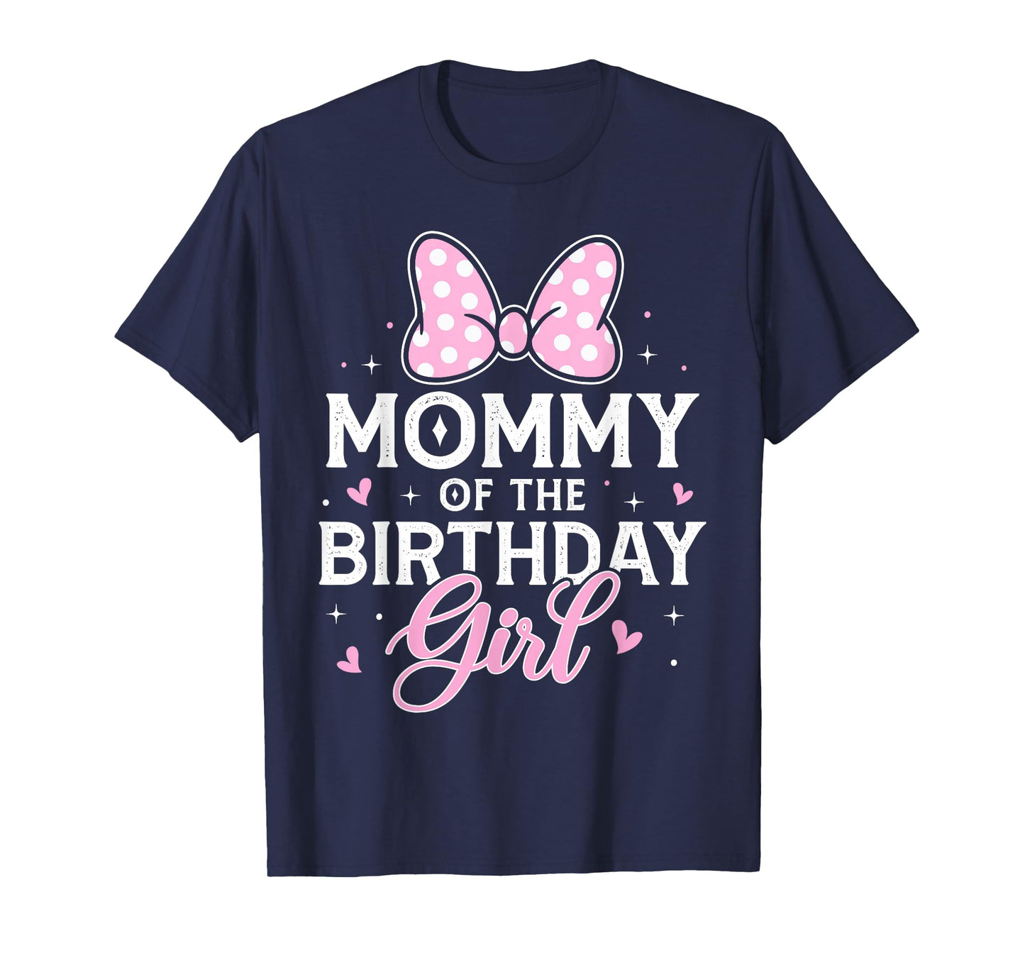 Mommy of The Birthday Girl Cute Pink Bow Family Matching T-Shirt