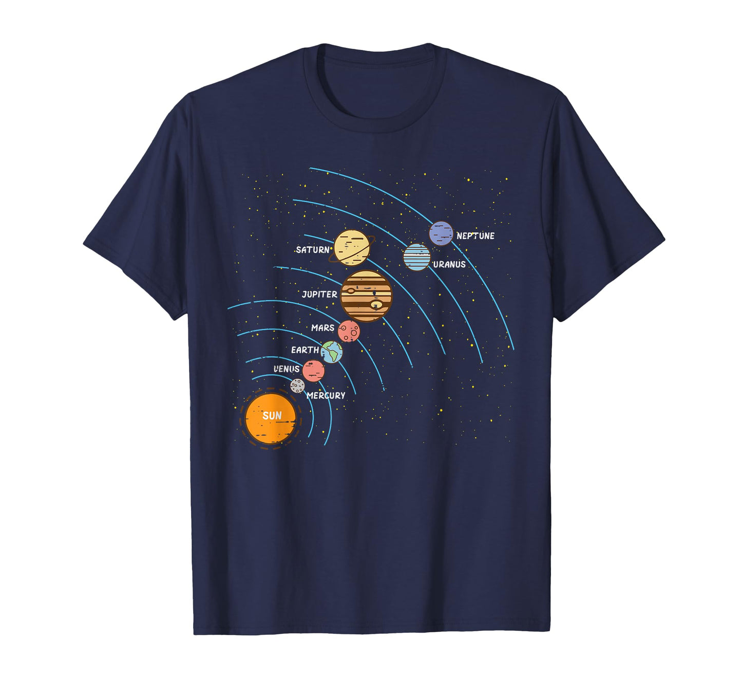 Planets Orbit Solar System Galaxy Science Women Kids Men T-Shirt