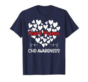 Heart Mama CHD Awareness CHD Mom of A CHD Warrior Mother T-Shirt