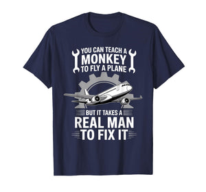 Funny Aircraft Mechanic Art for Men Boys Aircraft Technician T-Shirt