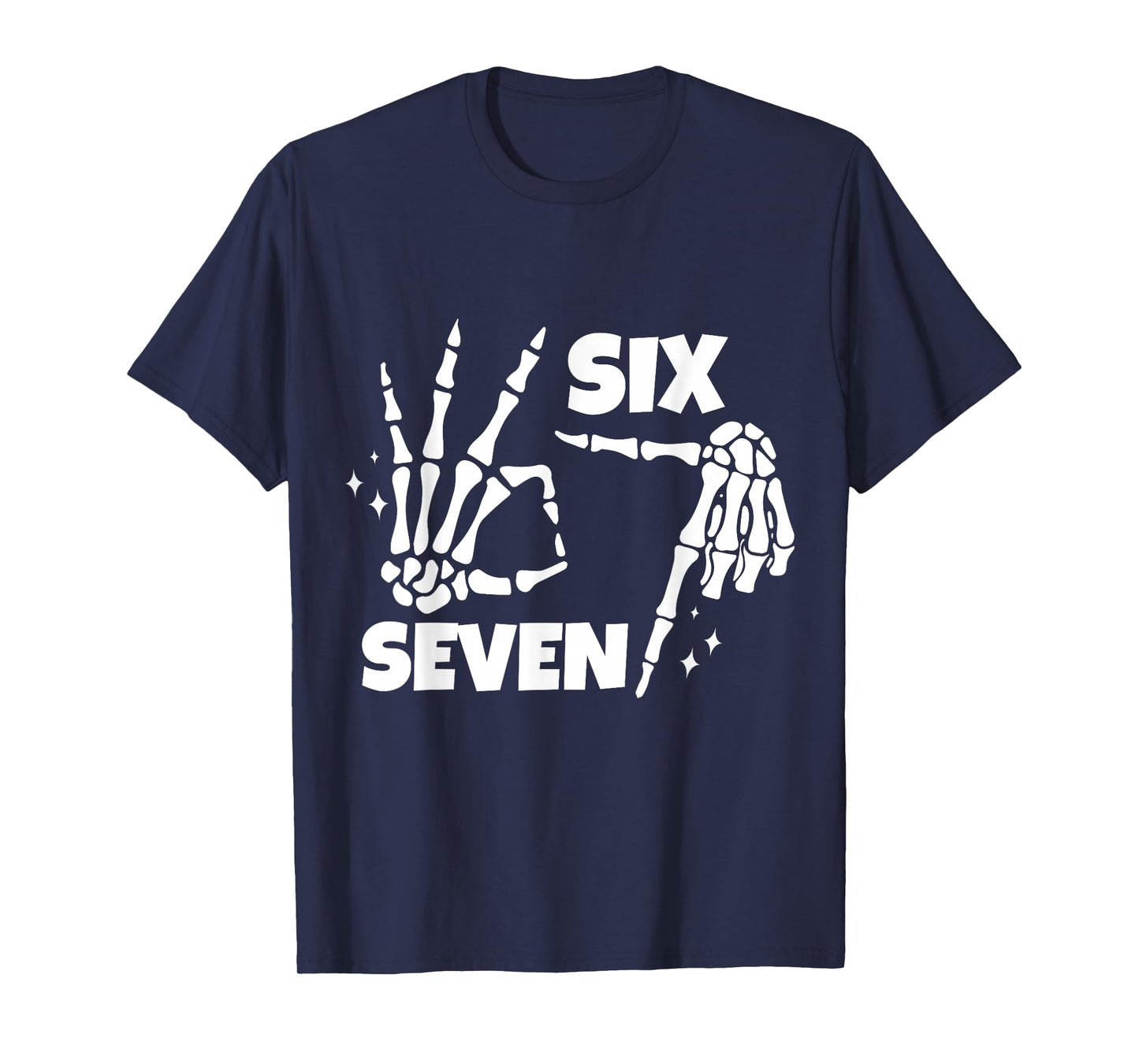6 7 Meme Funny Skeleton Hands Halloween Couples Six Seven 67 T-Shirt