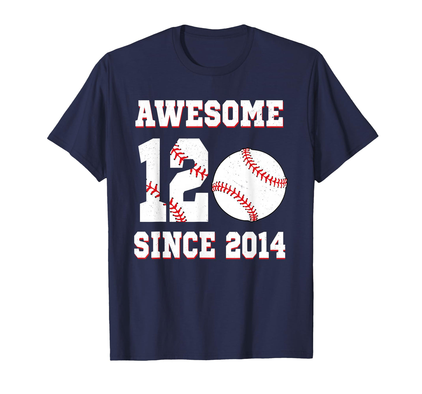 12 Years Old Birthday Baseball Boy Awesome Since 2014 T-Shirt