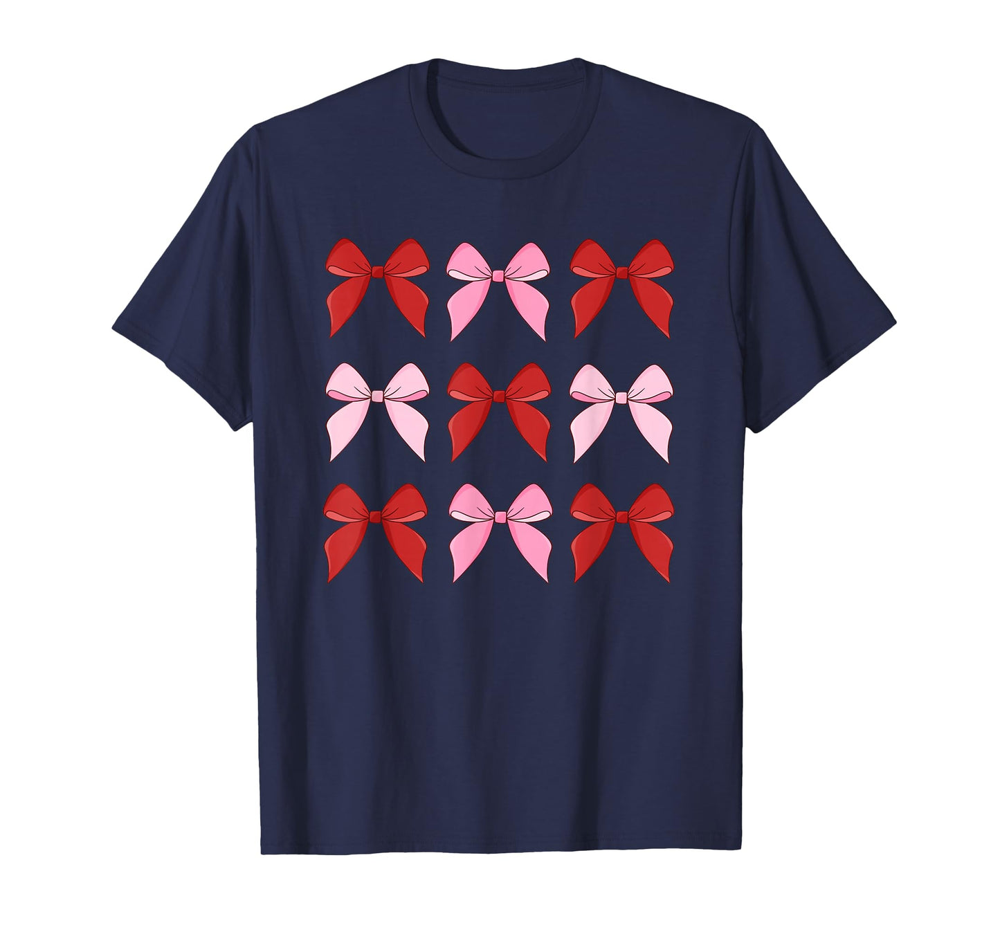 Bow Cute Graphic red and Pink Theme for Girl Women T-Shirt