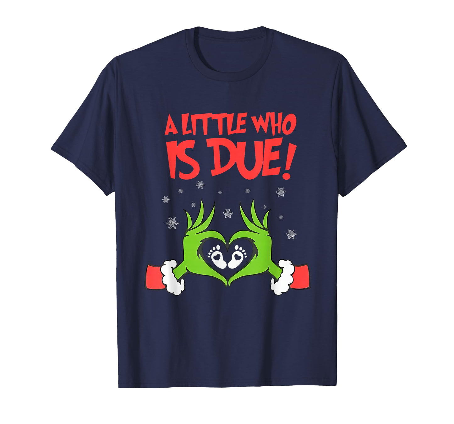 A Little Who is Due Cute Christmas Pregnancy Announcement T-Shirt