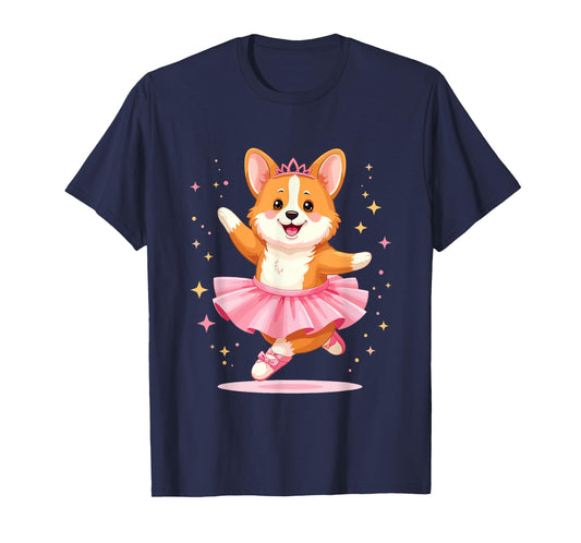 Cute Corgi Ballerina Tutu Dog Lover Ballet Dance T-Shirt