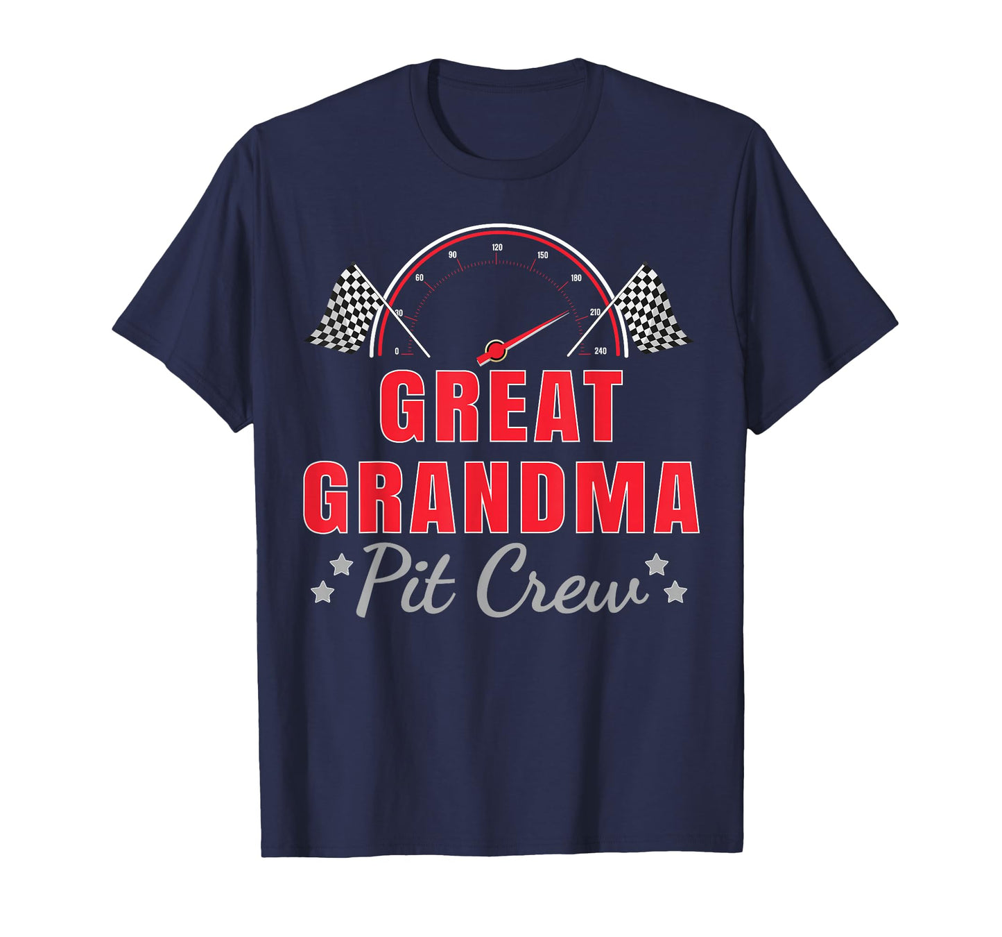 Great Grandma Pit Crew Race Car Driver Birthday Party Racing T-Shirt
