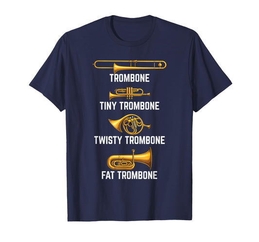 Funny Trombone Art for Men Women Jazz Music Trombone Player T-Shirt