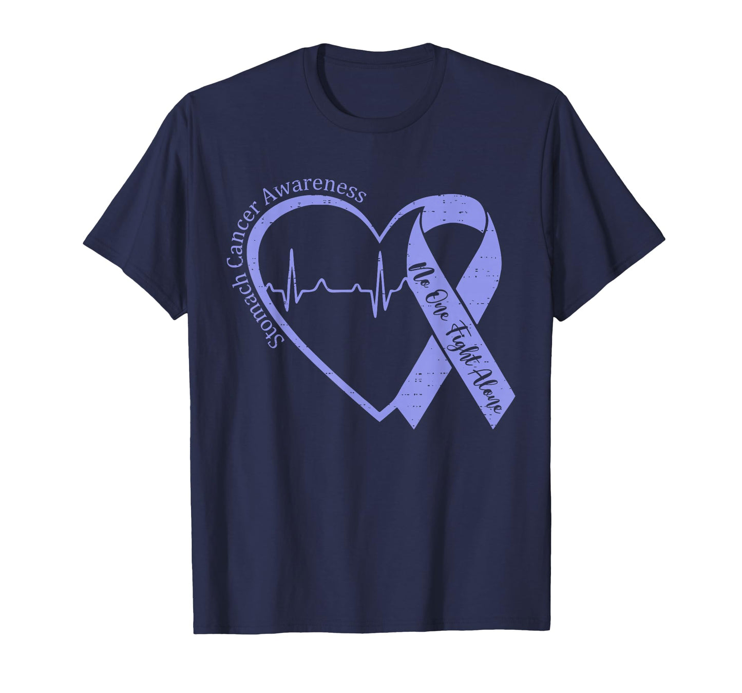 Stomach Cancer Awareness Heart Ribbon Periwinkle Blue T-Shirt