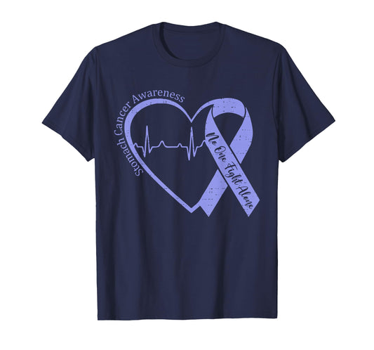 Stomach Cancer Awareness Heart Ribbon Periwinkle Blue T-Shirt