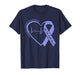 Stomach Cancer Awareness Heart Ribbon Periwinkle Blue T-Shirt