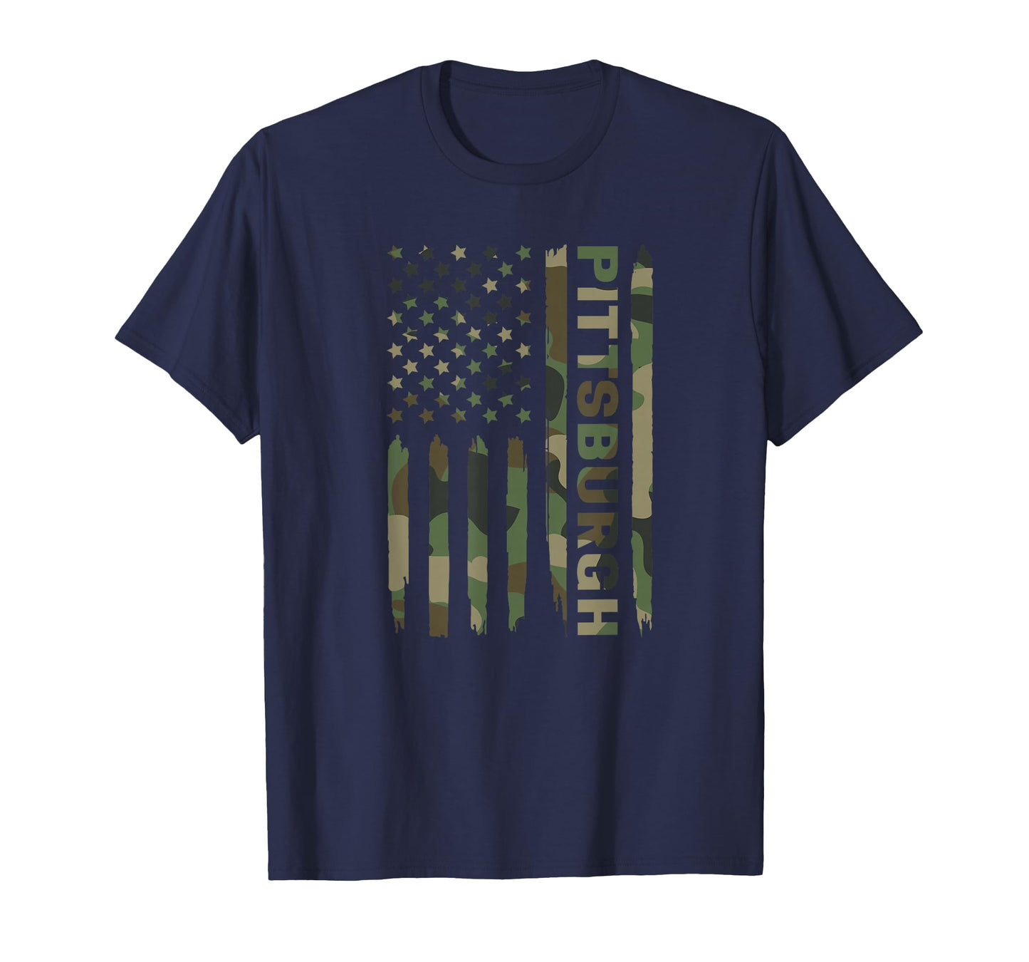 Pittsburgh Camo Military Flag Graphic T-Shirt