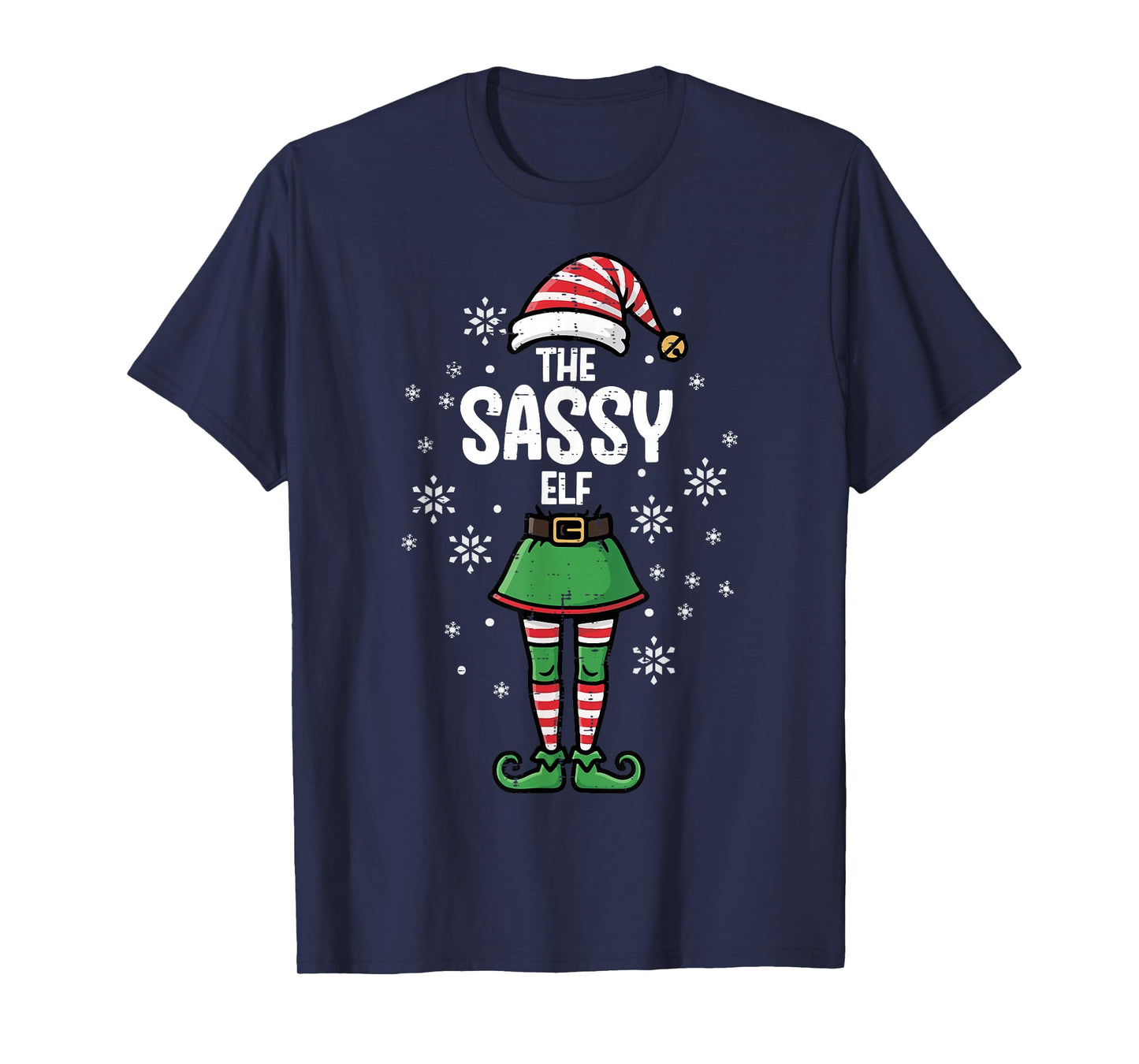 Christmas The Sassy Elf Funny Xmas Matching Women Kids Men T-Shirt