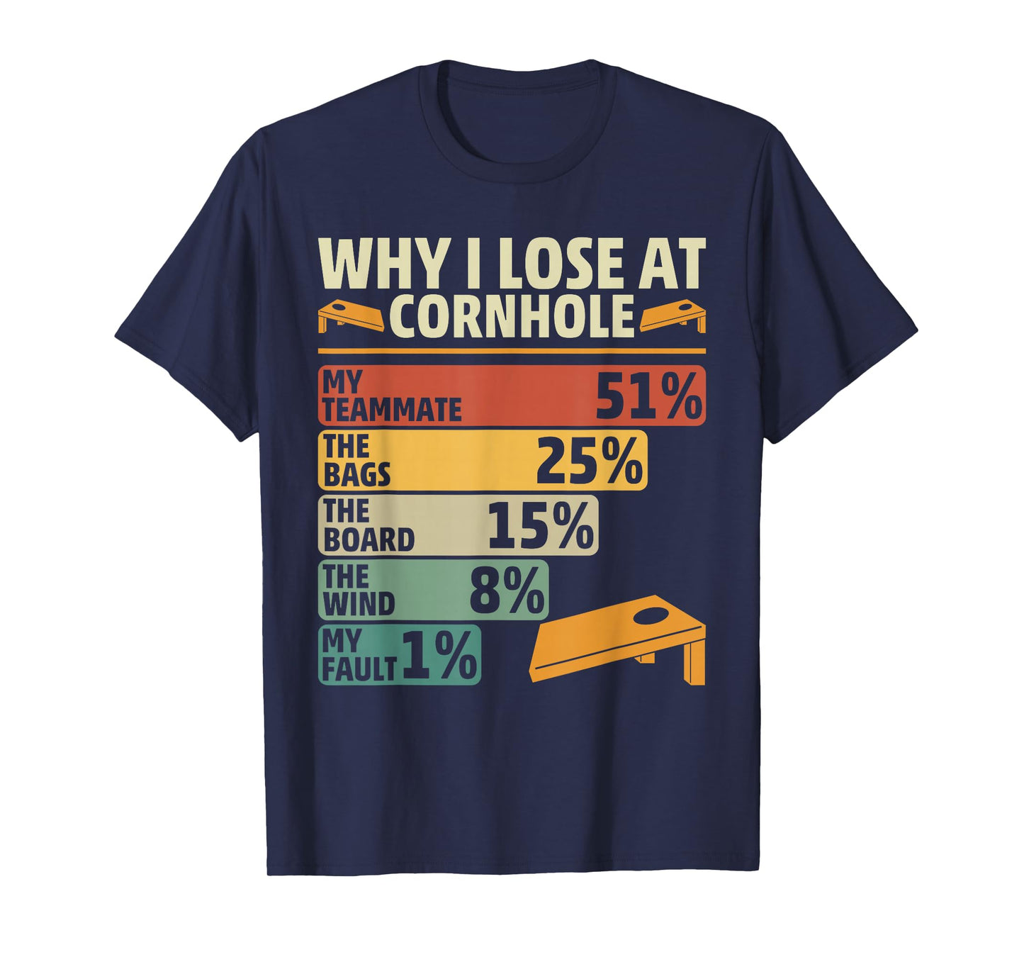 Cornhole Art for Men Women Corn Hole Players Funny Cornhole T-Shirt