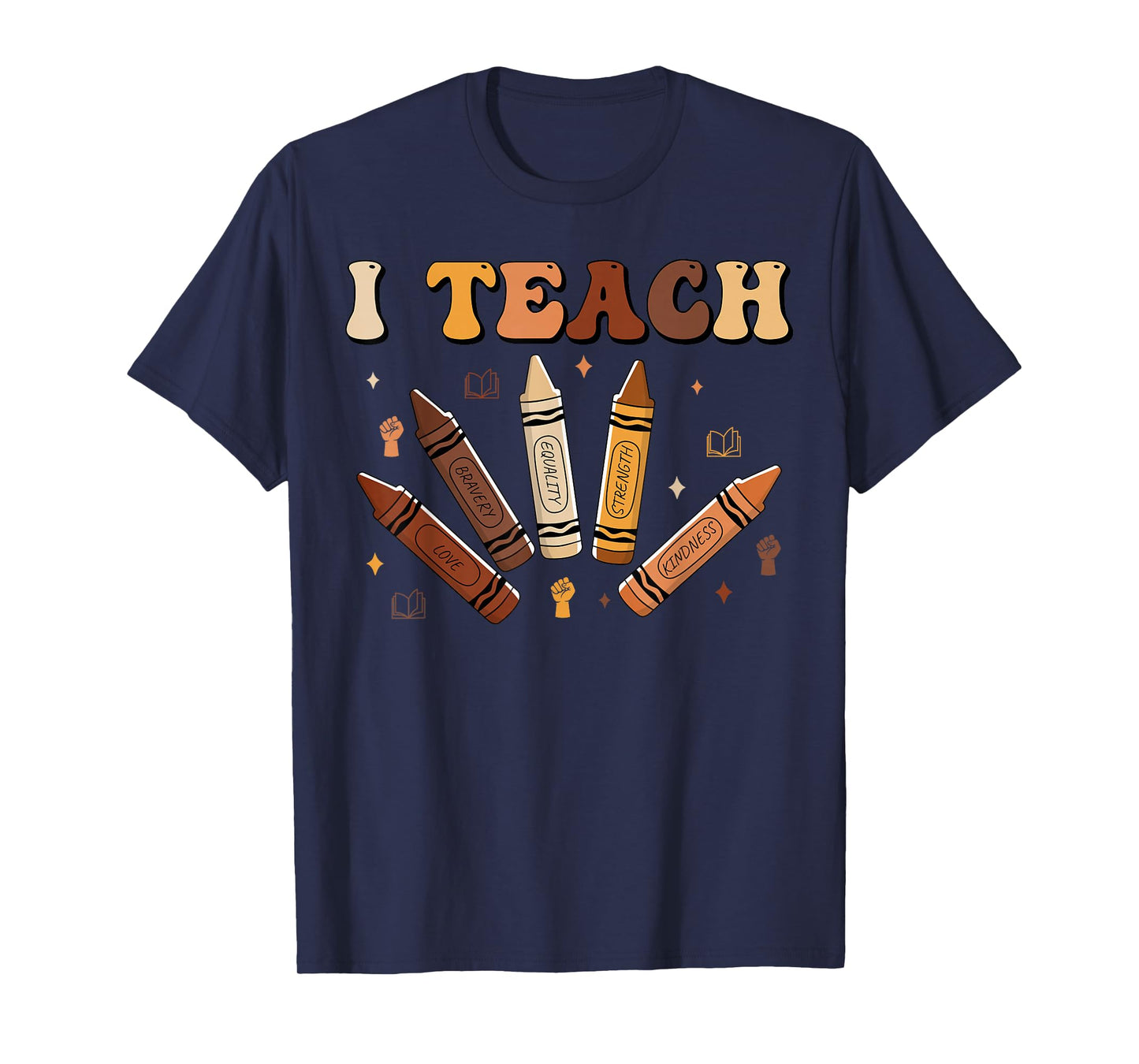 Melanin Teacher Black History African American Crayons Women T-Shirt