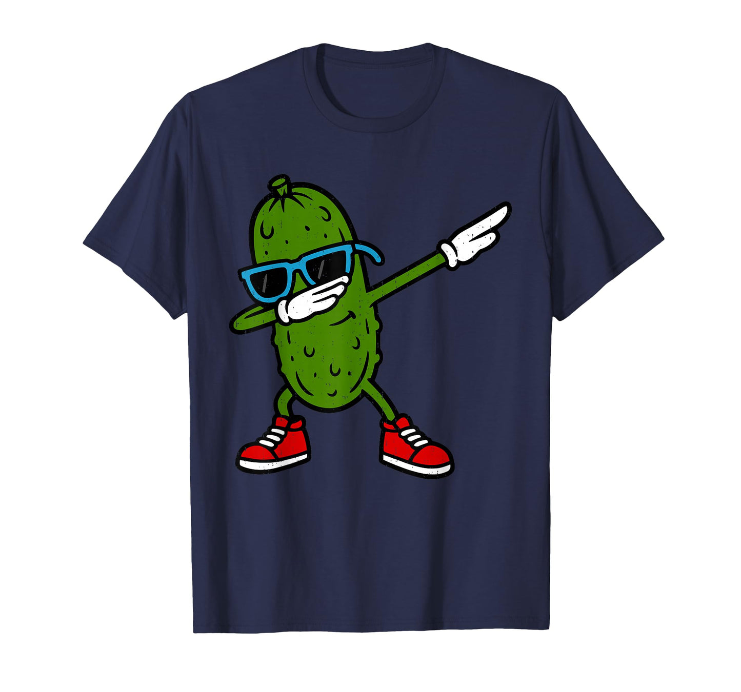 Dabbing Pickle Cucumber Sunglass Vegan Food Lover Dab Dance T-Shirt