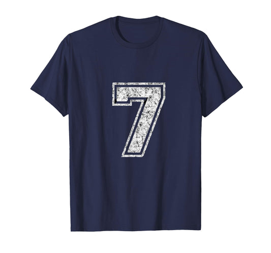 7 Number Seven Team Sports Graphic Design Matching Varsity T-Shirt