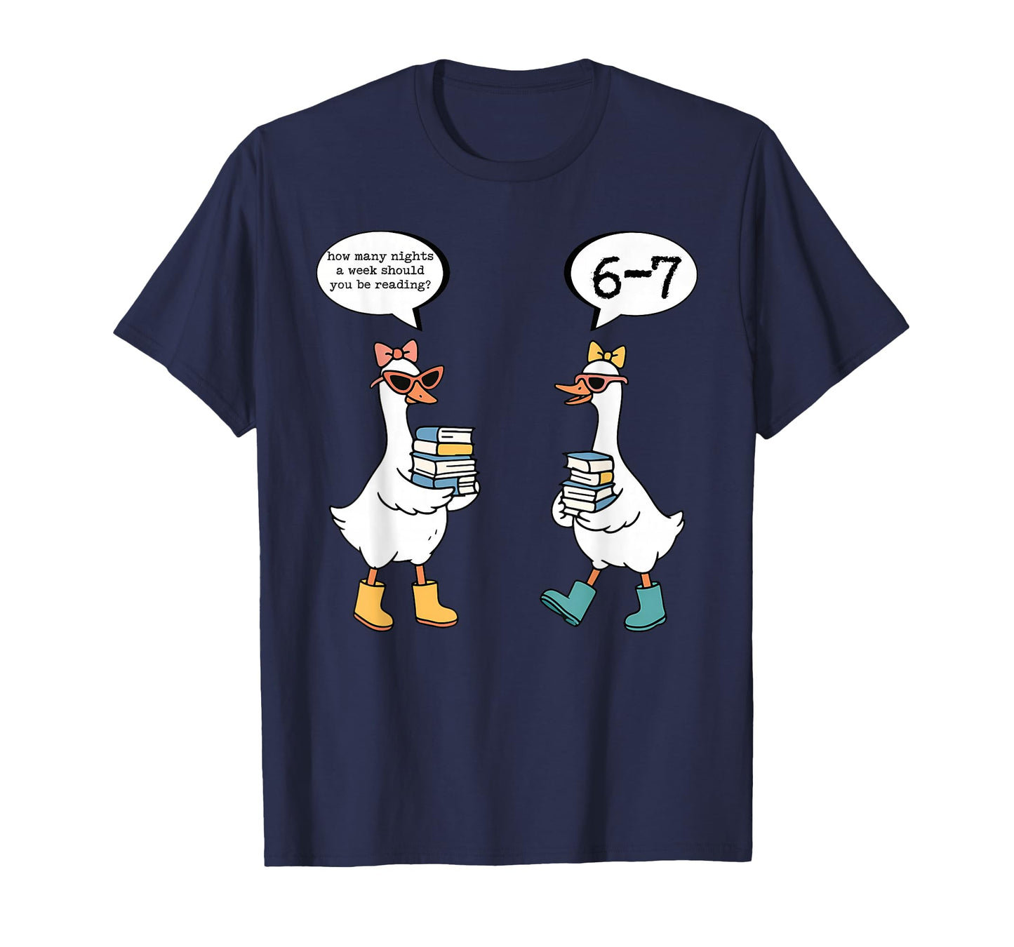 Funny Reading 67 Six Seven Meme Goose Teacher Book Lover T-Shirt