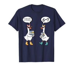 Funny Reading 67 Six Seven Meme Goose Teacher Book Lover T-Shirt