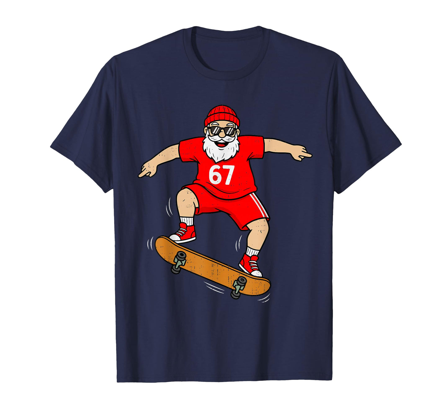 67 Skateboard Santa Six Seven Meme Christmas Skateboarding T-Shirt