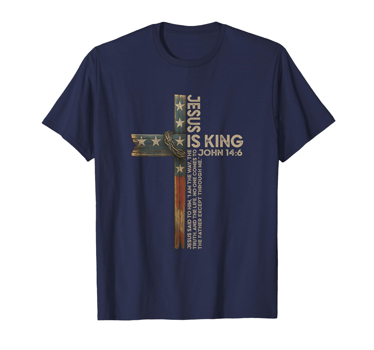 Jesus is King Cross Christians Faith Religion T-Shirt