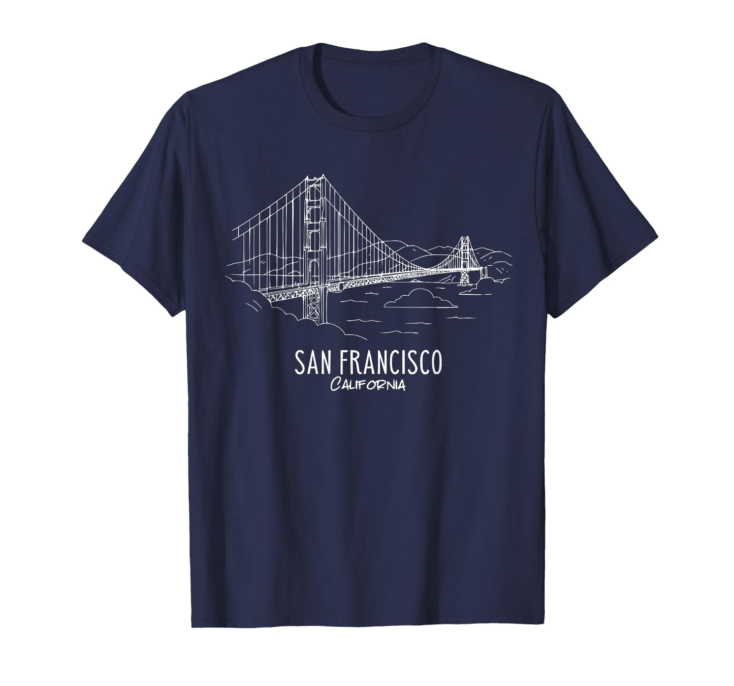 San Francisco California Golden Gate Bridge Fog Souvenir T-Shirt