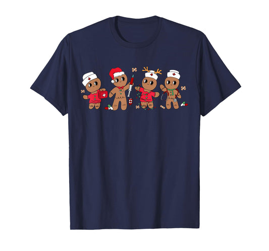 Nurse Cute Gingerbread Christmas Xmas Holiday Nurses Pajamas T-Shirt