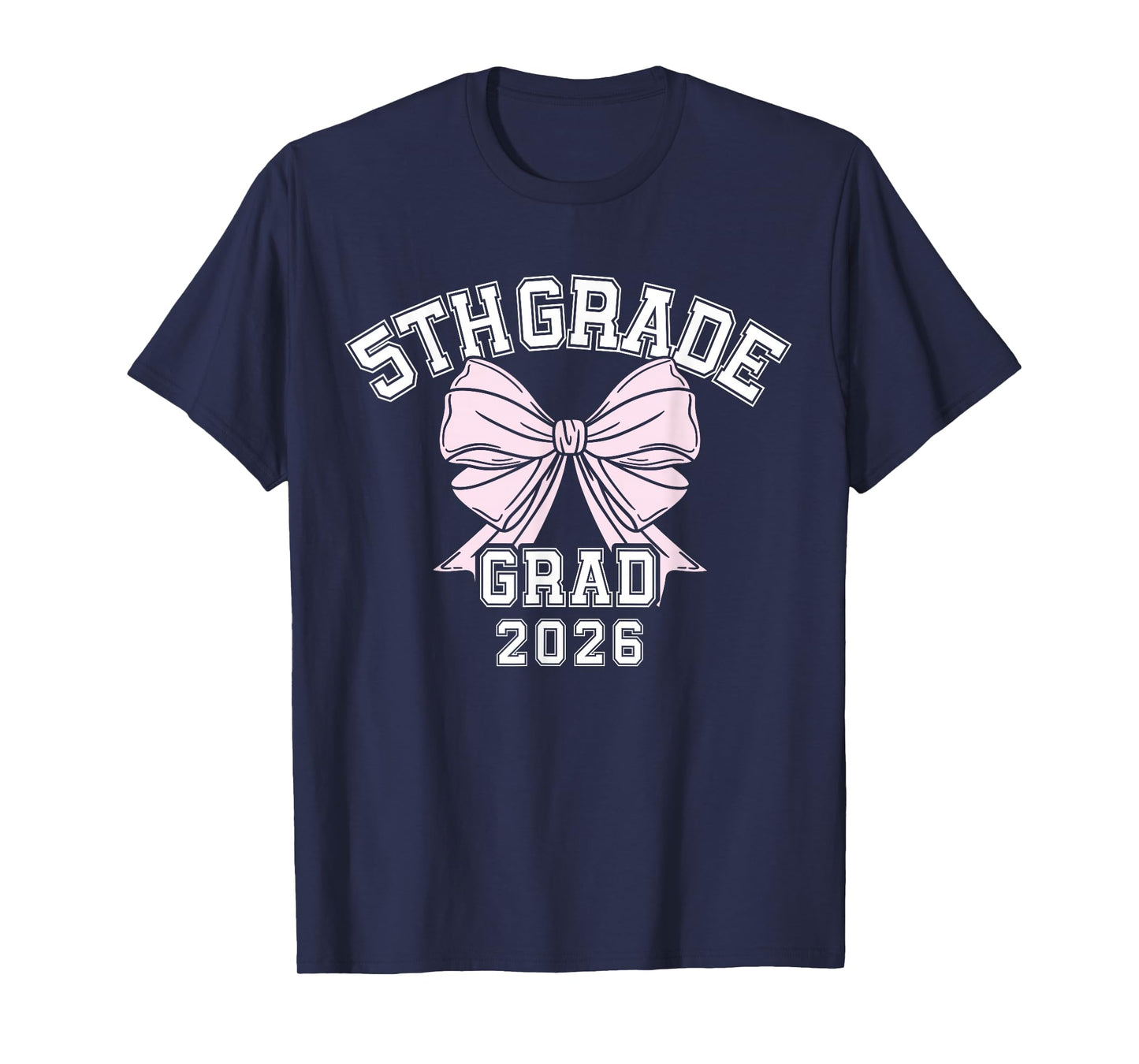 Fifth 5th Grade Grad 2026 Bow Elementary School Graduate T-Shirt
