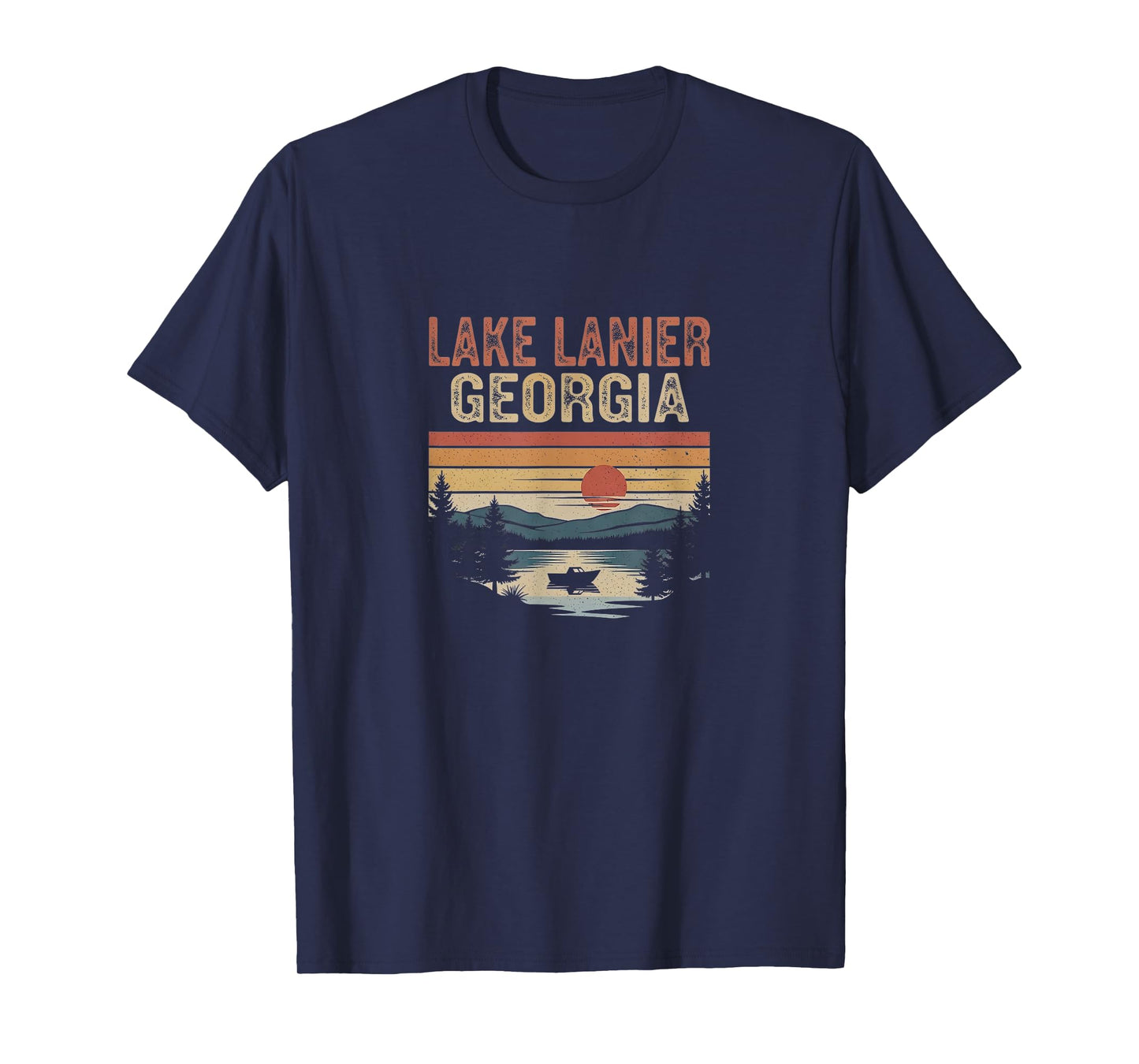 Retro Lake Lanier Georgia Art Design T-Shirt