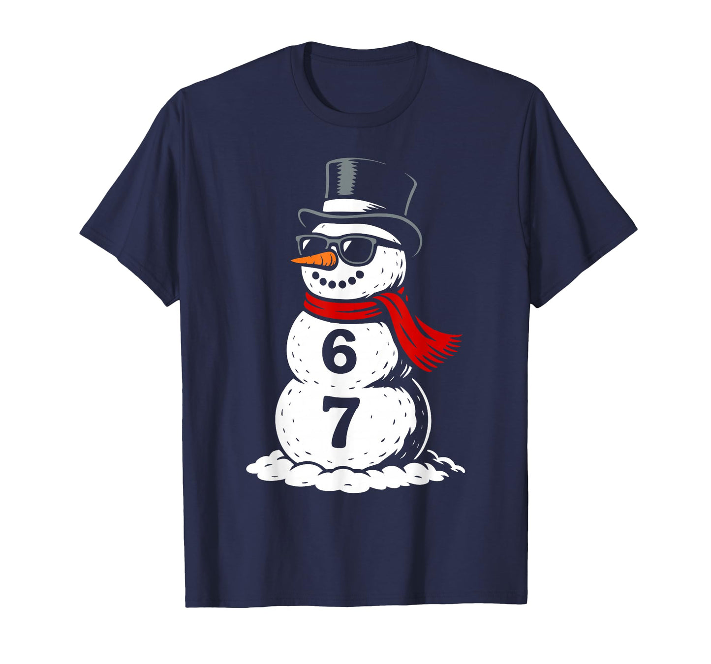 Six Seven Snowman Cool Christmas 6 7 Holiday Rizz Kids Fun T-Shirt