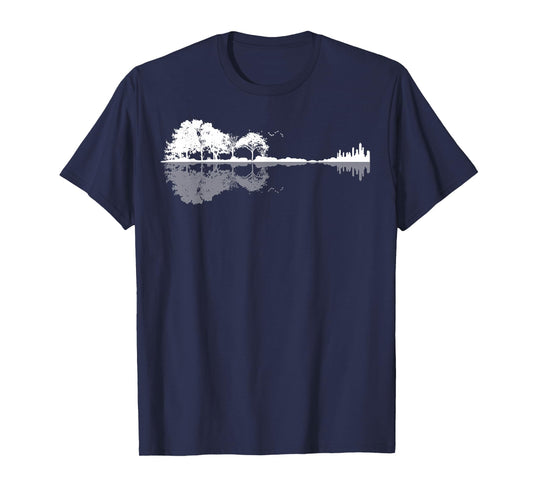 Retro Forest Funny Nature Guitar Classic Music T-Shirt