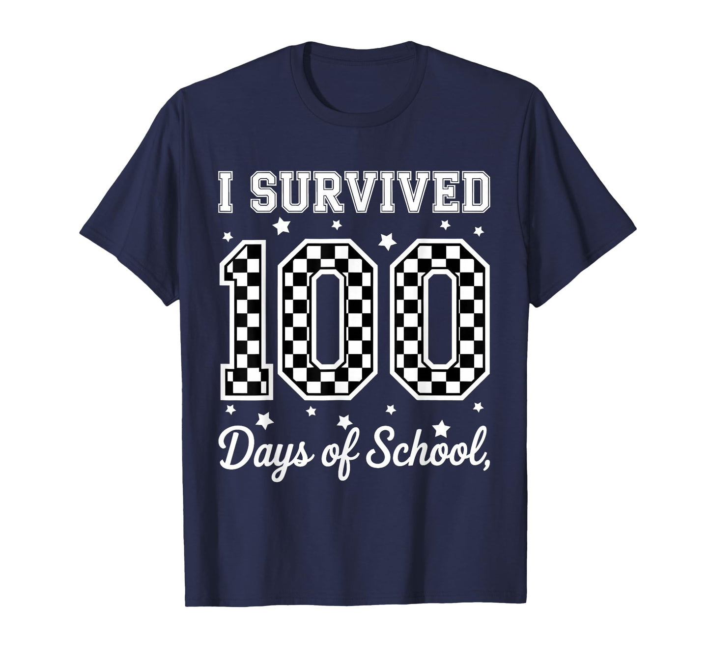 I Survived 100 Day of Me Checkerboard Boy Teacher T-Shirt