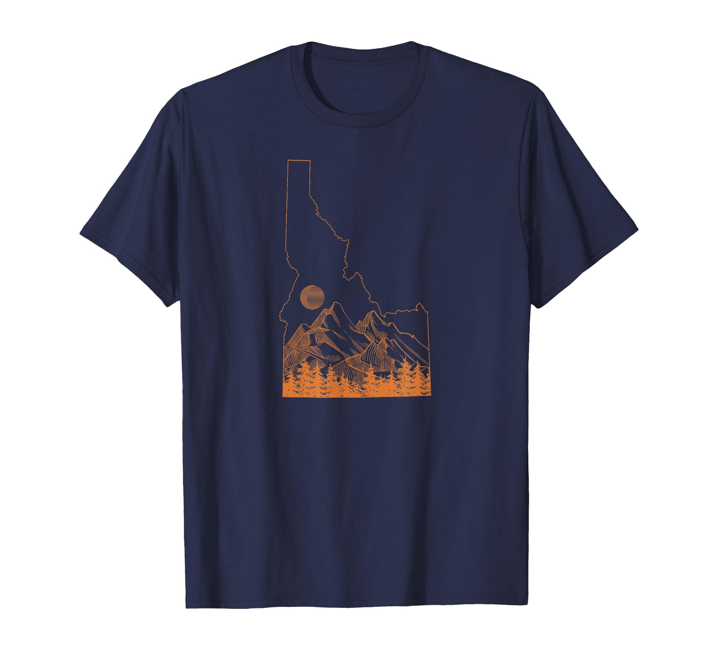 Idaho State Outline Mountains Minimalist Line Art T-Shirt