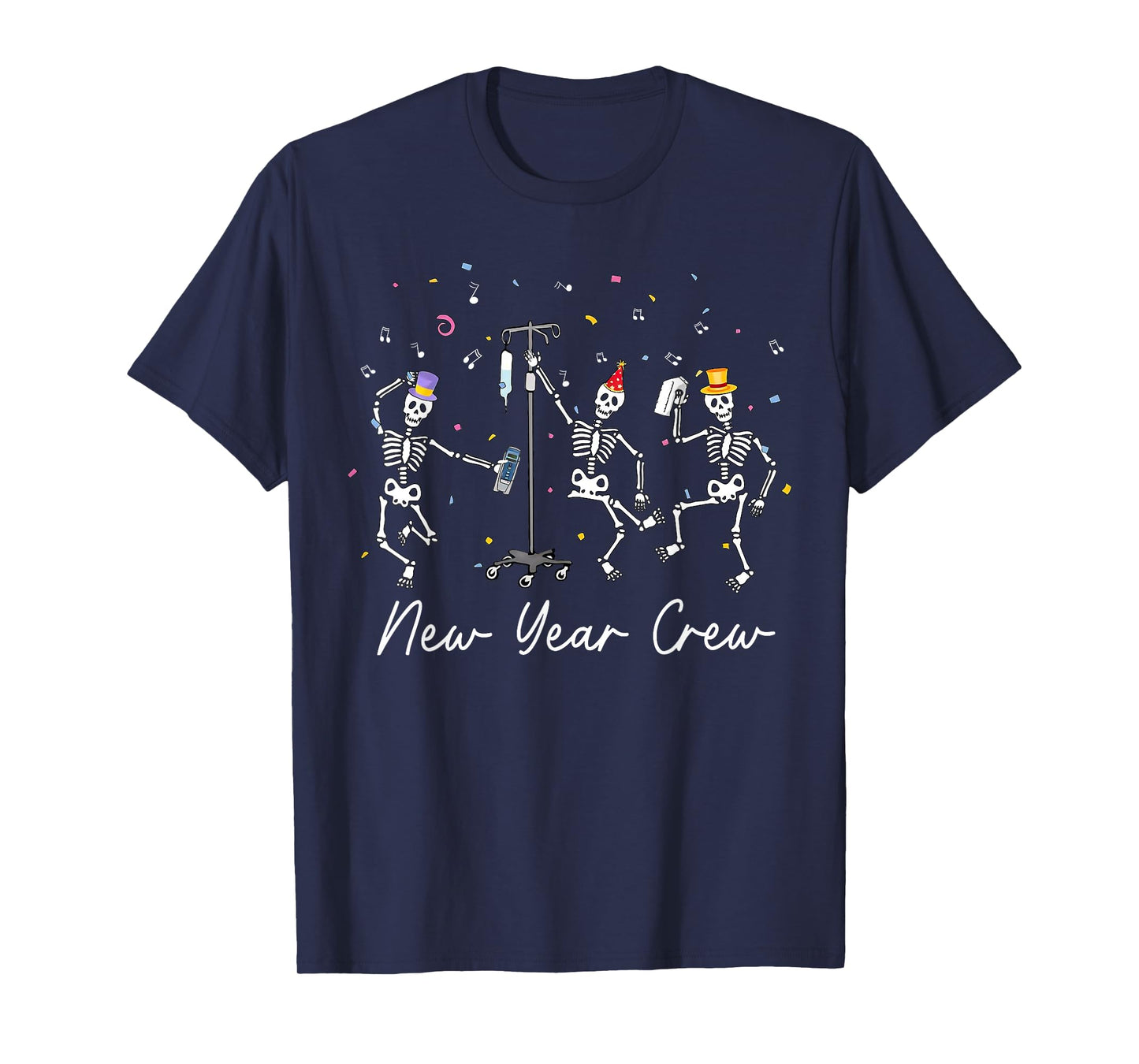 New Year Crew Skeleton Nurse Crew ER ICU New Year Eve Party T-Shirt