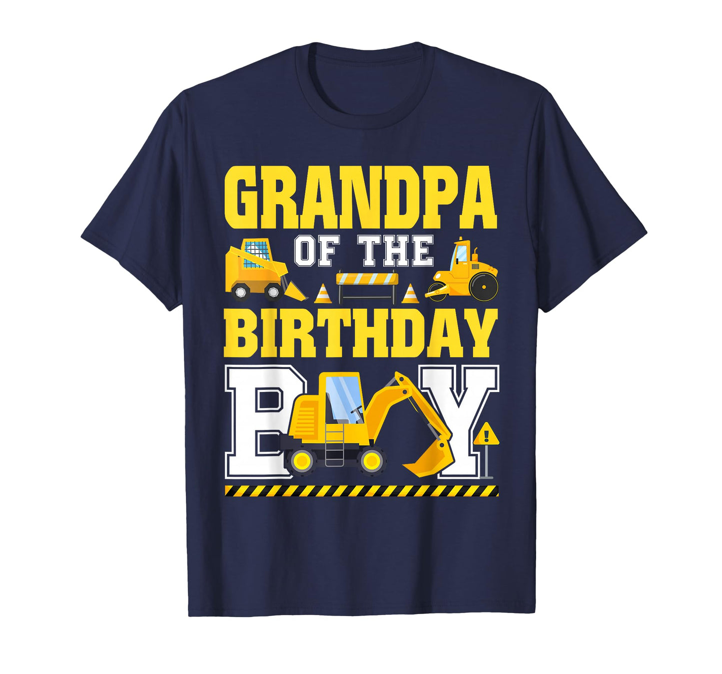 Grandpa of The Birthday Boy Excavator Construction Truck T-Shirt
