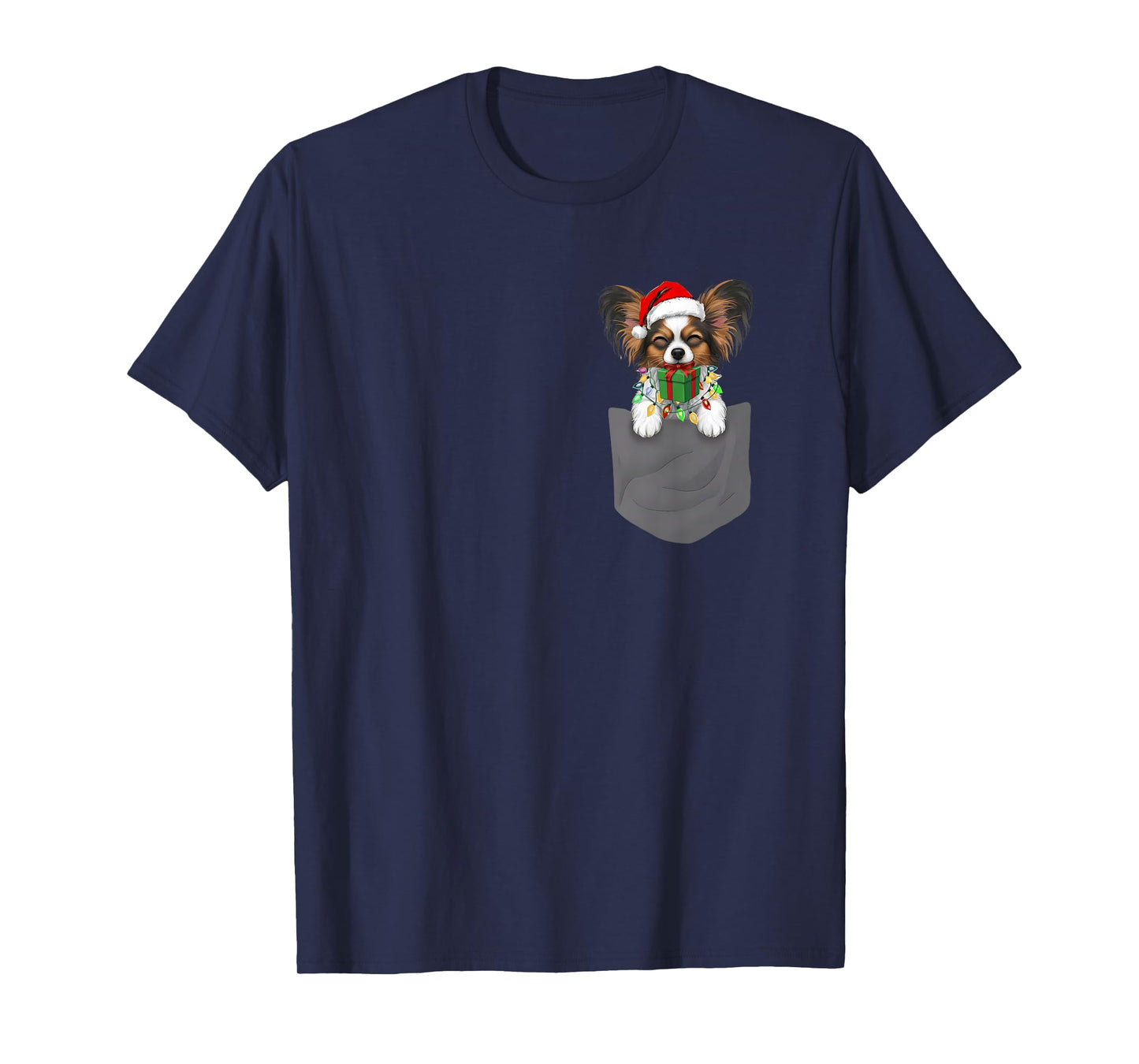 Papillion in A Pocket Xmas Papillion Lover Family Matching T-Shirt